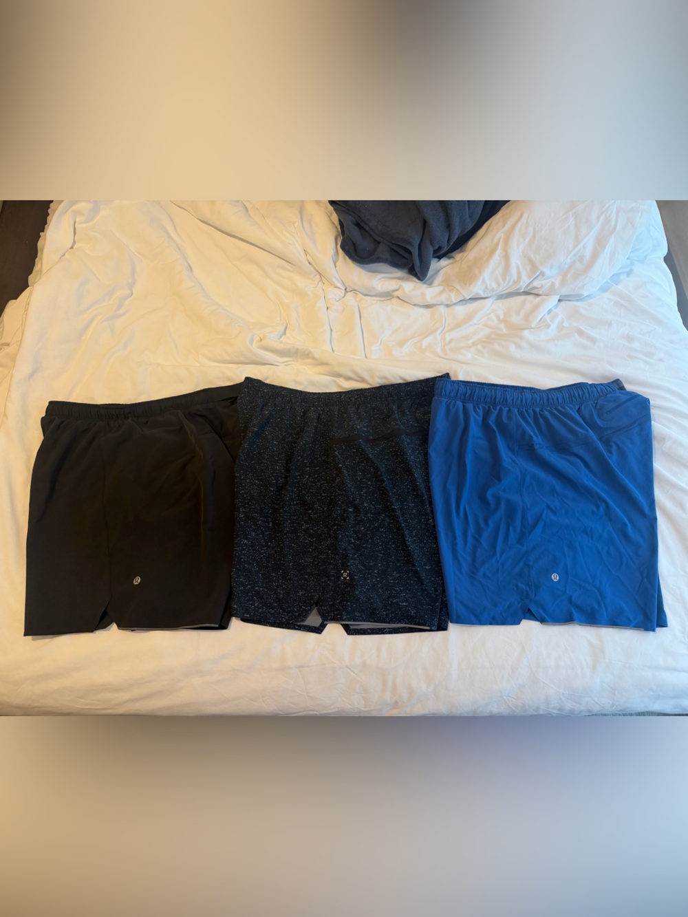 Lululemon Surge Shorts XL Bundle - Black, Speckled Black, Blue